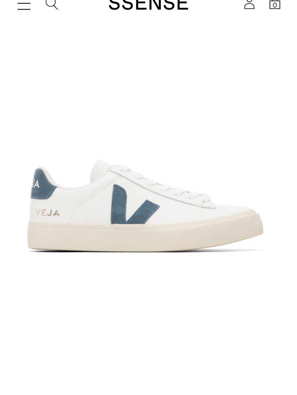 VEJA
White & Blue Campo Leather Sneakers